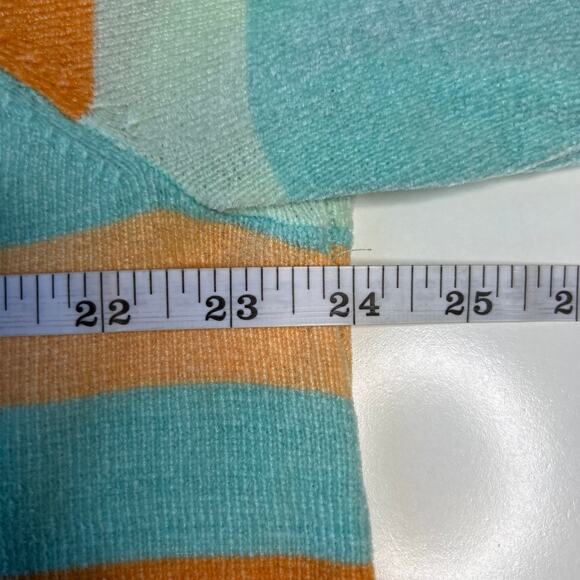 Soft Surroundings Womens Popover Sweatshirt Blue Striped Terry Cloth Top Size XL - Picture 4 of 10